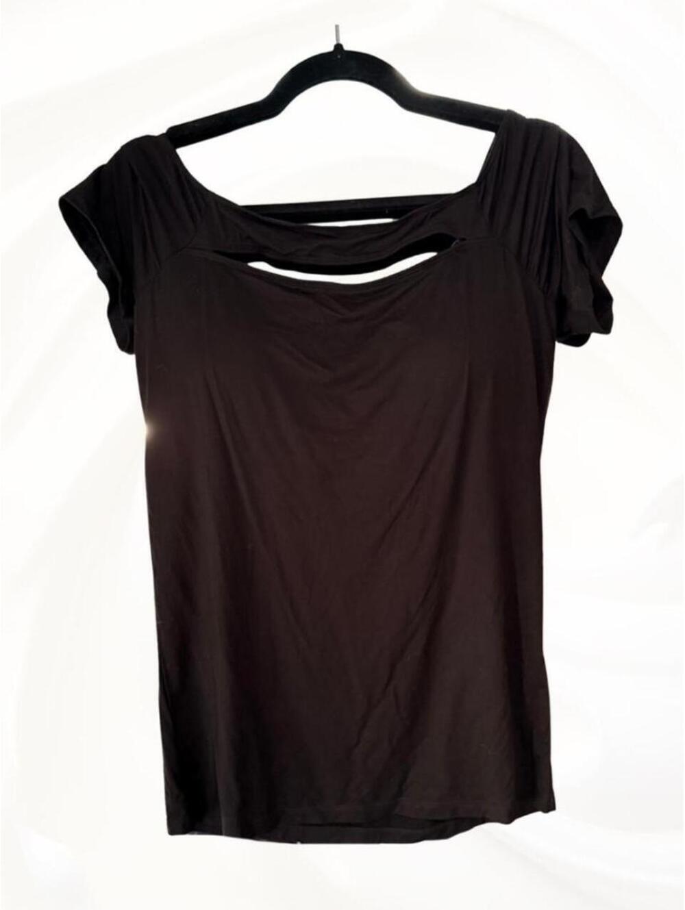Klassy Network Black Brami Built In Bra Keyhole Top Plus Size